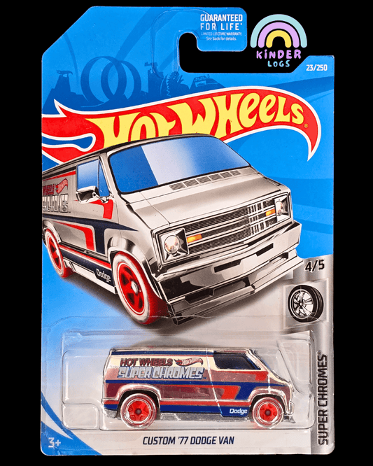 Hot Wheels Custom 1977 Dodge Van (2017 Imported Card) - Kinder Logs