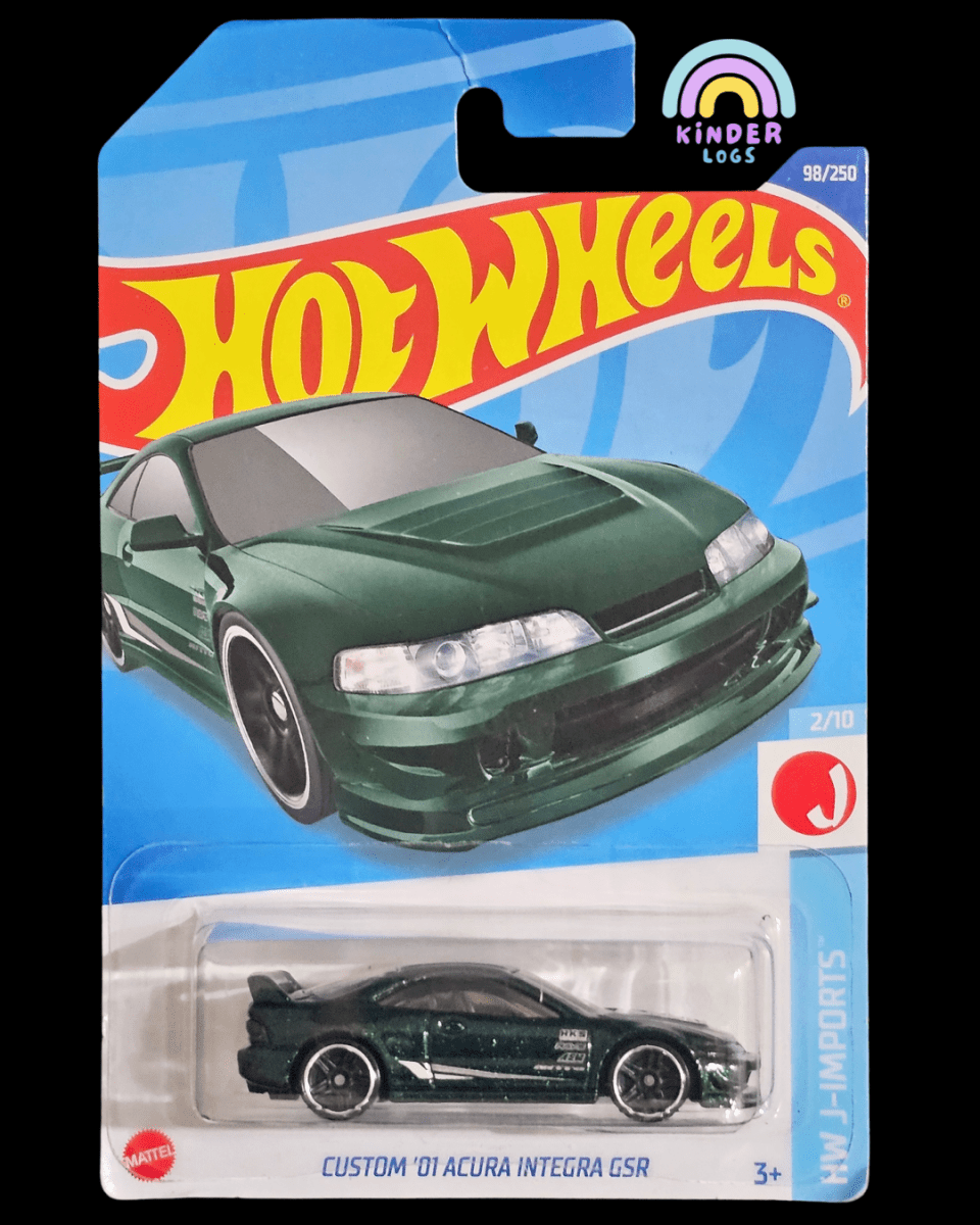 Hot Wheels Custom 2001 Acura Integra GSR (Dark Green) - Kinder Logs