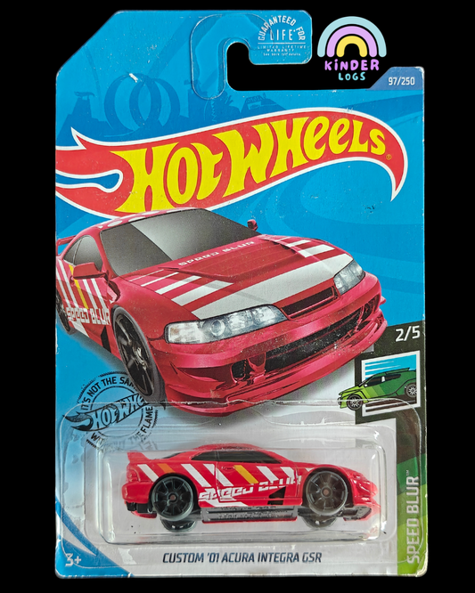 Hot Wheels Custom 2001 Acura Integra GSR - Speed Blur (Imported) - Kinder Logs