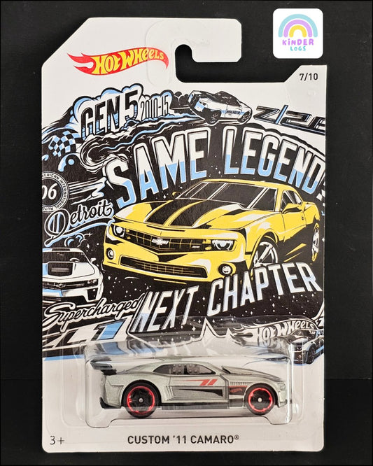 Hot Wheels Custom 2011 Chevrolet Camaro - White Card Series - Kinder Logs