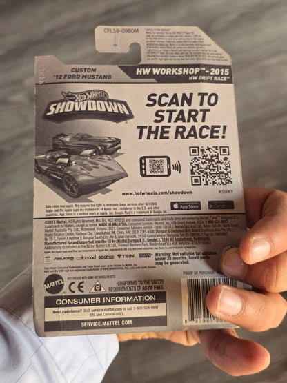 Hot Wheels Custom 2012 Ford Mustang Falken - Silver (2013 Imported) - Kinder Logs