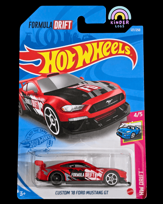 Hot Wheels Custom 2018 Ford Mustang GT - Formula Drift (Imported) - Kinder Logs