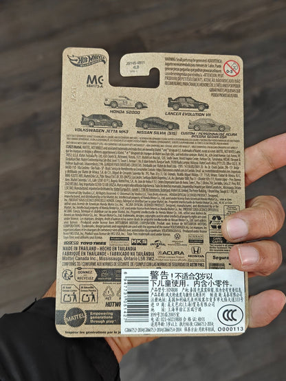 Hot Wheels Custom Acura Integra Sedan GSR - Fast and Furious Graphic Remix (Imported) - Kinder Logs