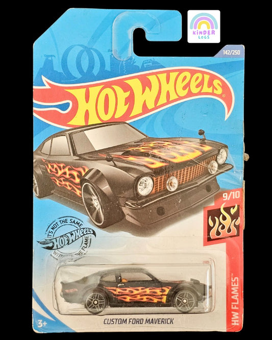 Hot Wheels Custom Ford Maverick Flames (Old Card) - Kinder Logs