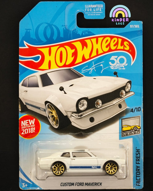 Hot Wheels Custom Ford Maverick (White) - Kinder Logs