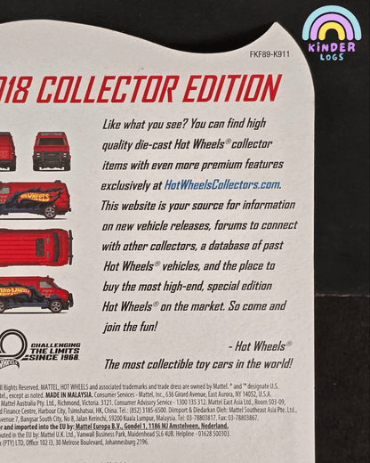 Hot Wheels Custom GMC Panel Van - 2018 Collector Edition - Kinder Logs