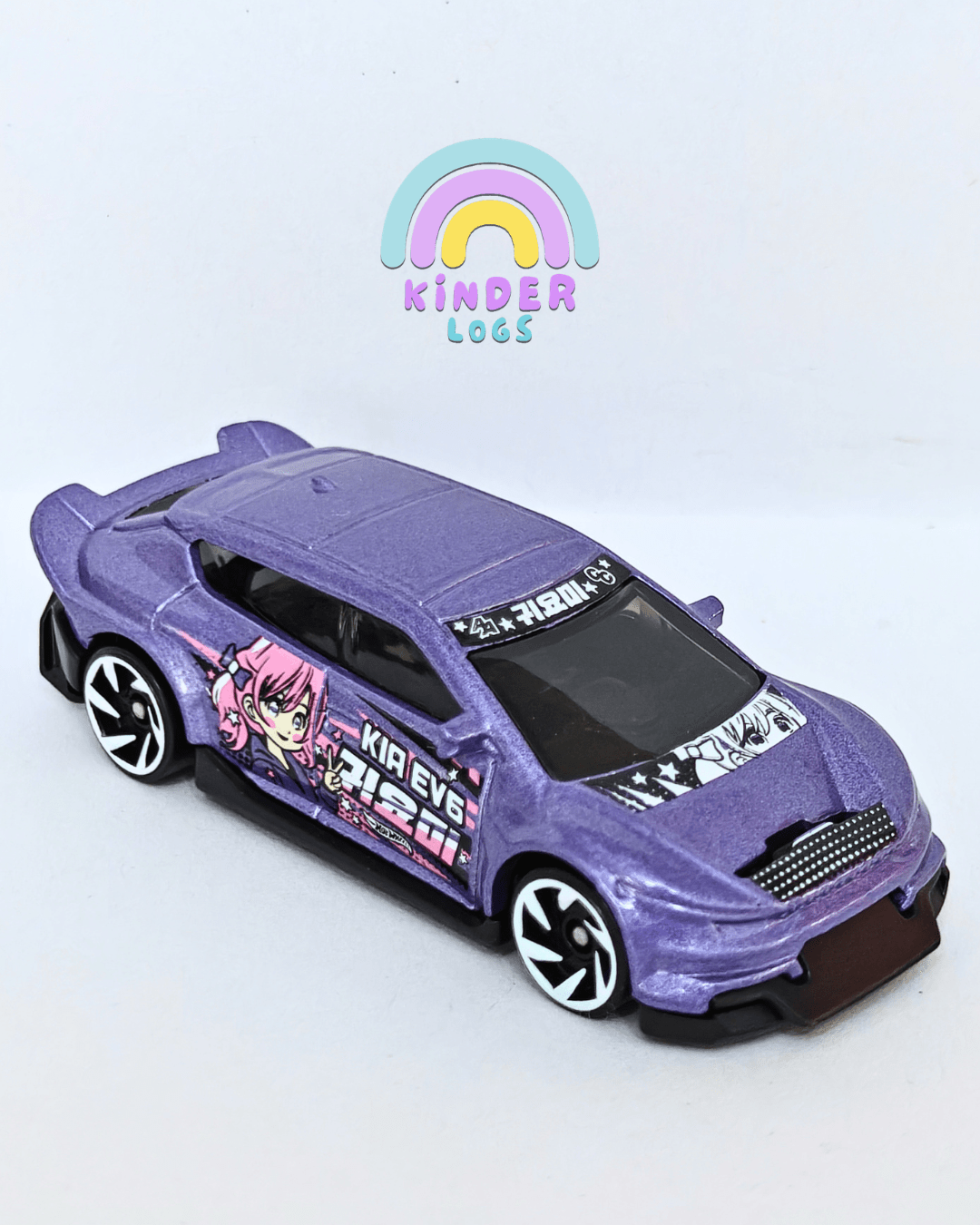Hot Wheels Custom Kia EV6 - Purple (Uncarded - New) - Kinder Logs
