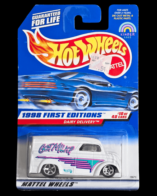 Hot Wheels Dairy Delivery Van - 1998 First Editions (Imported) - Kinder Logs