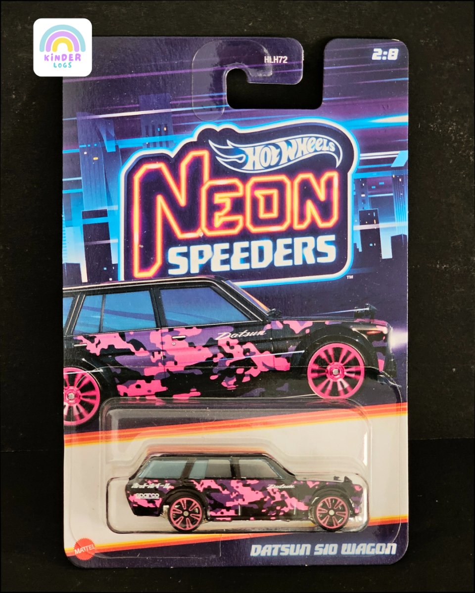 Hot Wheels Datsun 510 Wagon - Neon Speeders - Kinder Logs