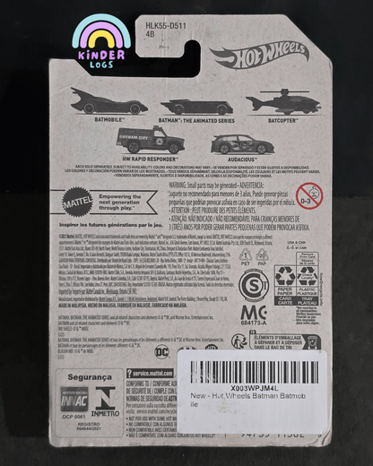 Hot Wheels DC Batman Batmobile - Blue Card (Imported) - Kinder Logs