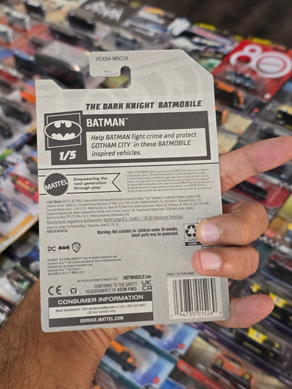 Hot Wheels DC Batman 'The Dark Knight Trilogy' Batmobile (Treasure Hunt) - Kinder Logs