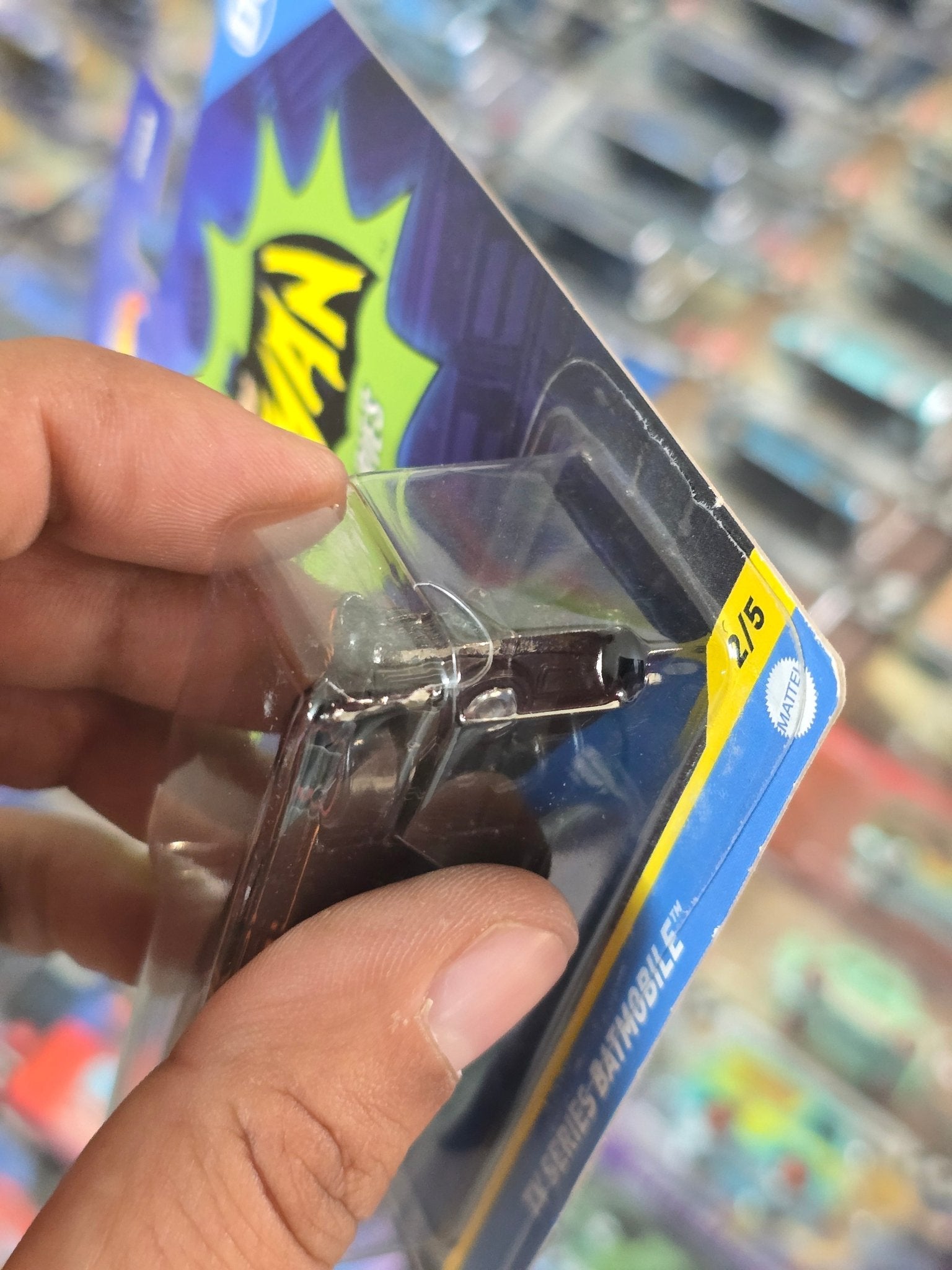 Hot Wheels DC Batman TV Series Batmobile (Blue Art Card) - Kinder Logs