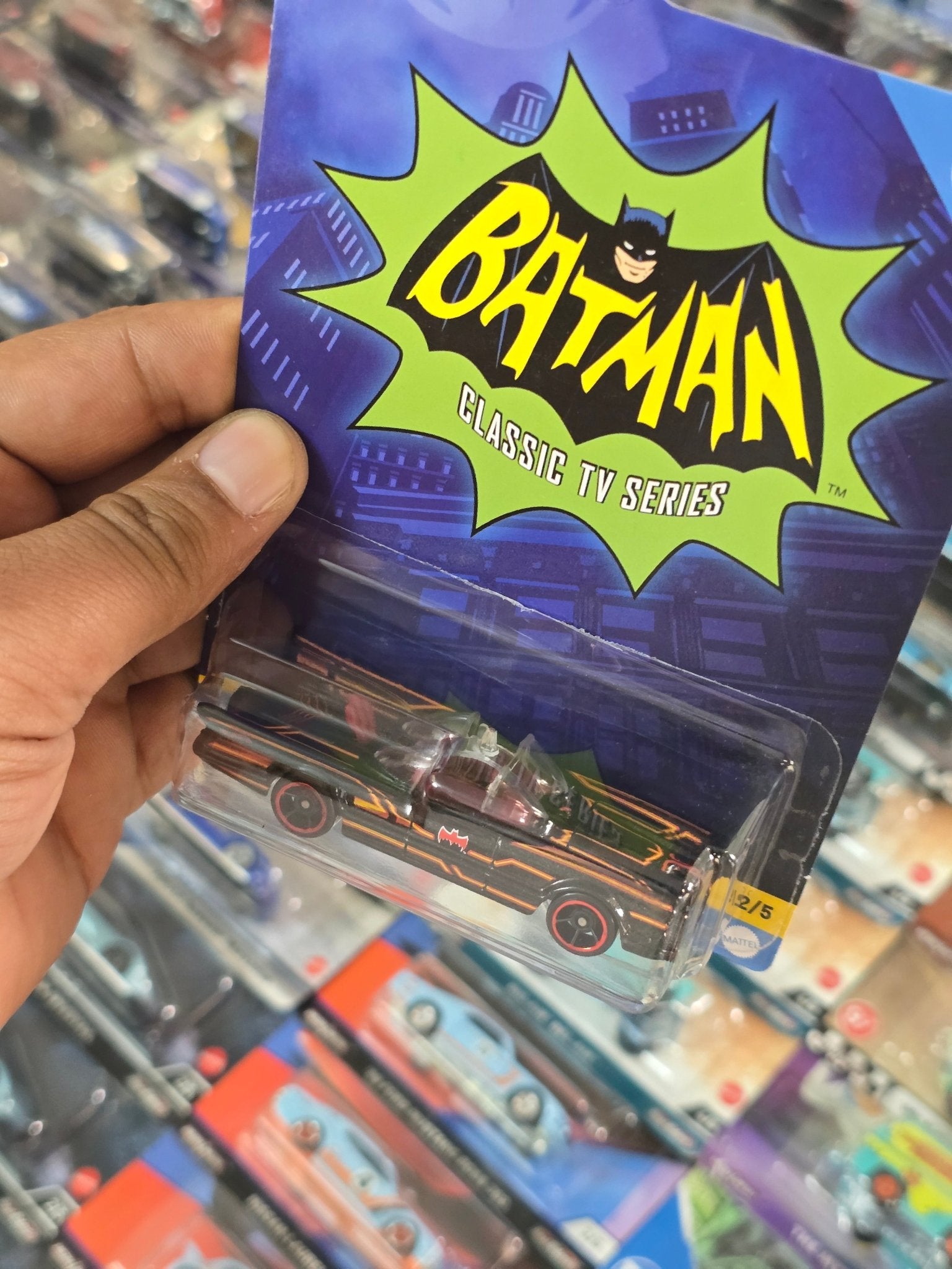 Hot Wheels DC Batman TV Series Batmobile (Blue Art Card) - Kinder Logs