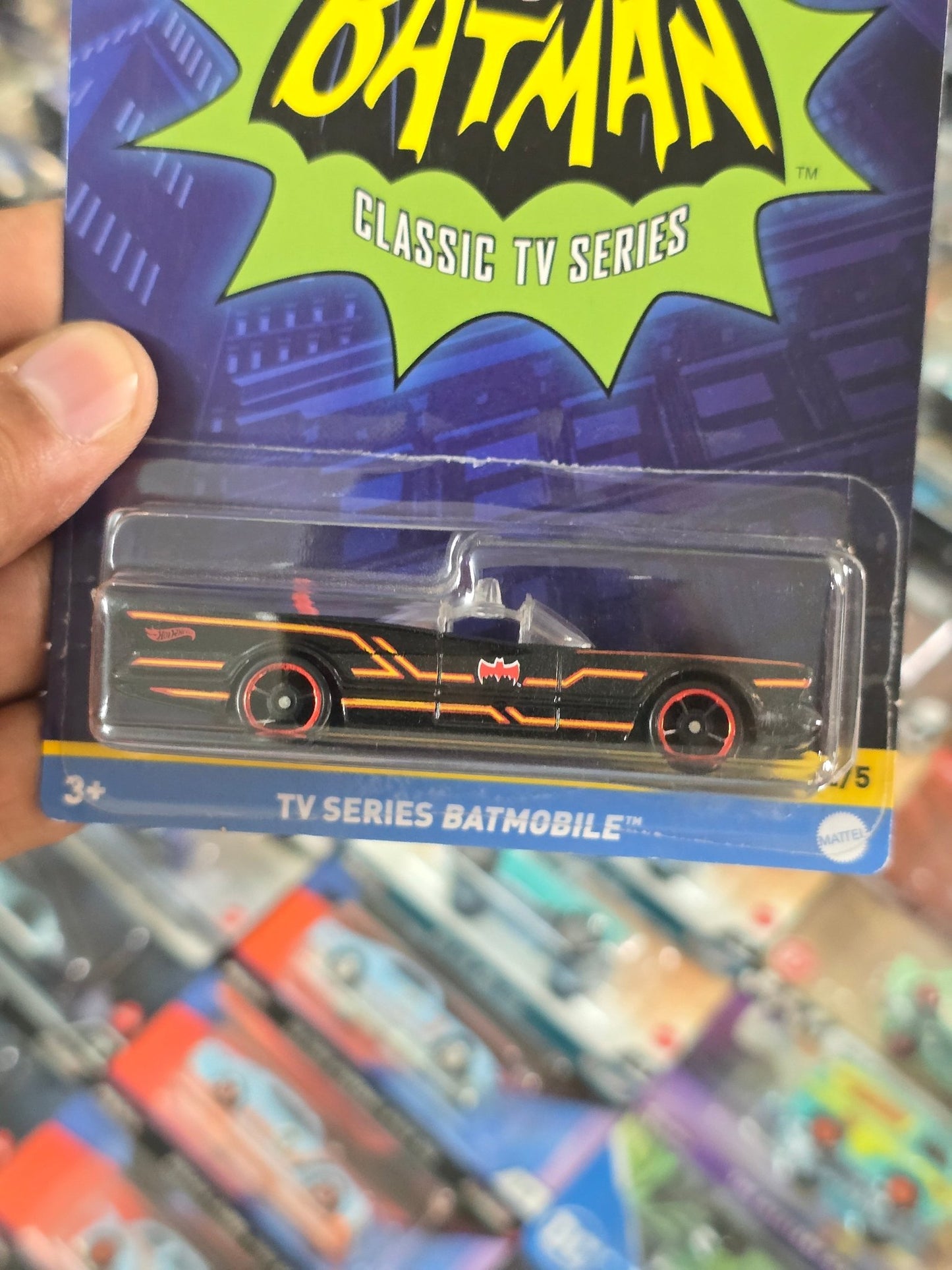 Hot Wheels DC Batman TV Series Batmobile (Blue Art Card) - Kinder Logs