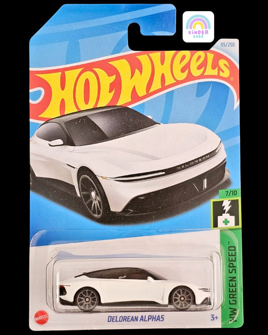Hot Wheels Delorean Alphas - Exclusive White Color - Kinder Logs