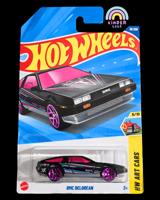 Hot Wheels DMC DeLorean - Black (Imported) - Kinder Logs