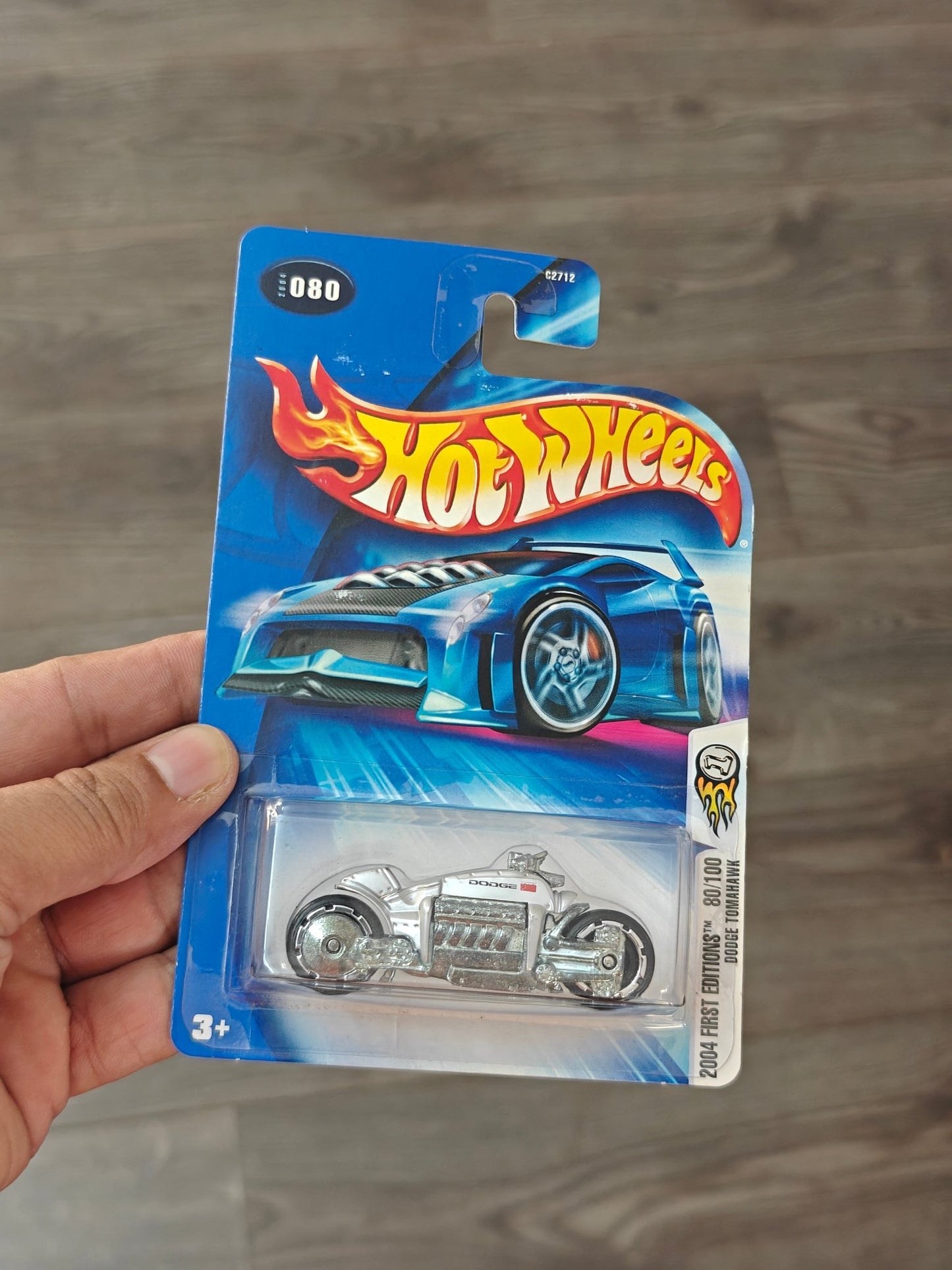Hot Wheels Dodge Tomahawk - Collector No. 080 (Rare 2004 Card) - Kinder Logs