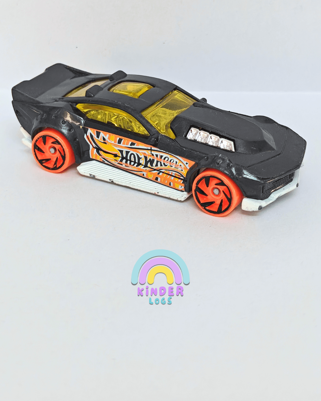 Hot Wheels Drift Rod - Black With Orange Wheels (Pre - Owned Car) - Kinder Logs
