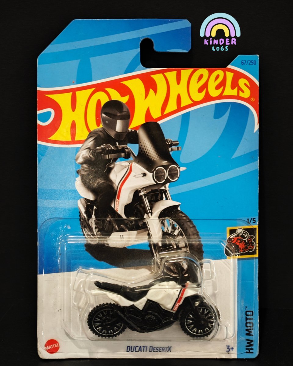 Hot Wheels Ducati Desert X - White Color - Kinder Logs