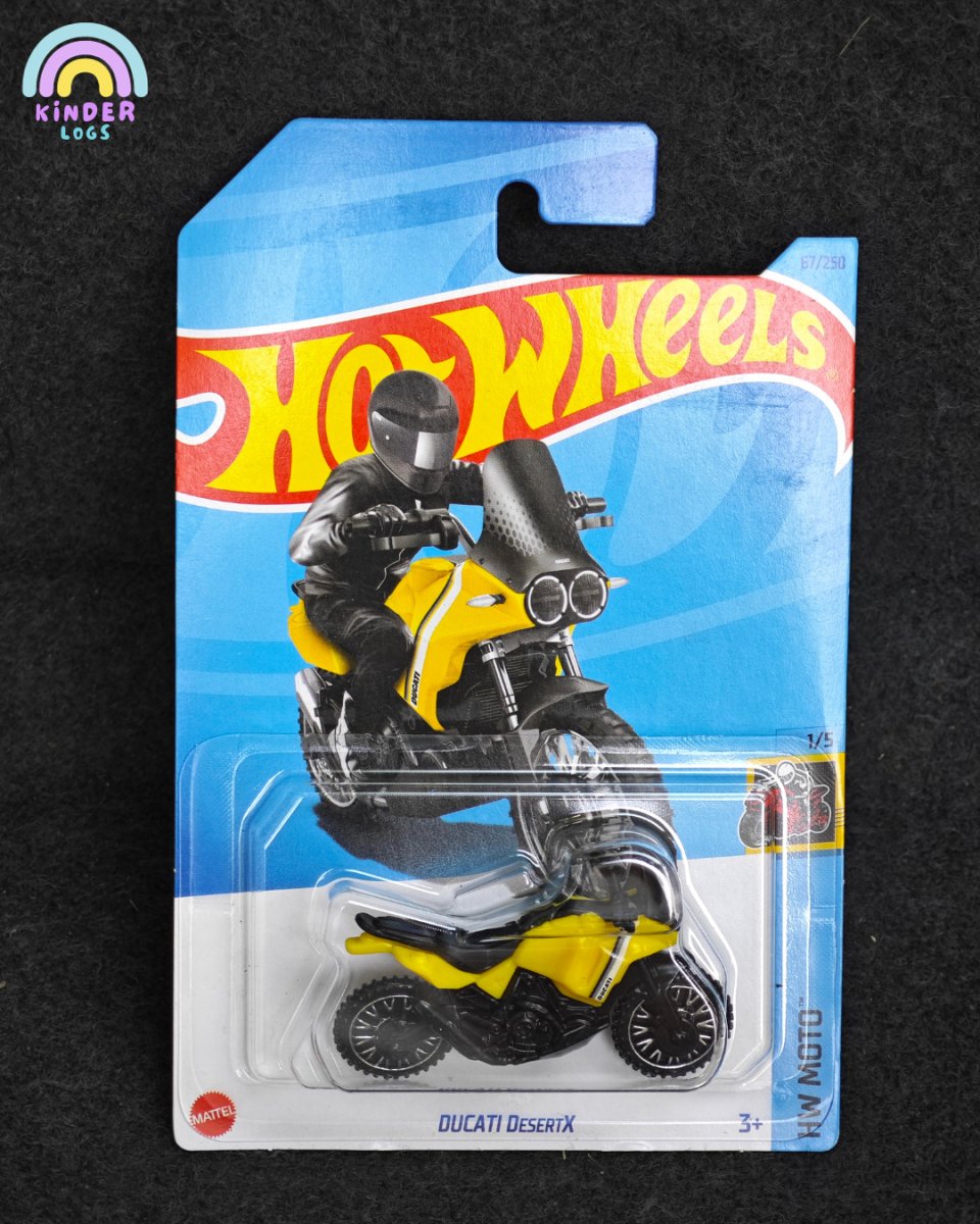 Hot Wheels Ducati Desert X - Yellow Color - Kinder Logs