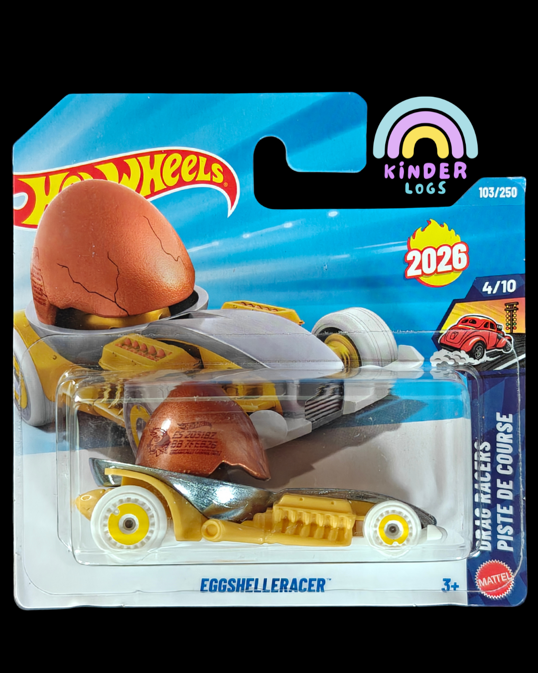 Hot Wheels Eggshell Racer - Short Card (Imported) - Kinder Logs