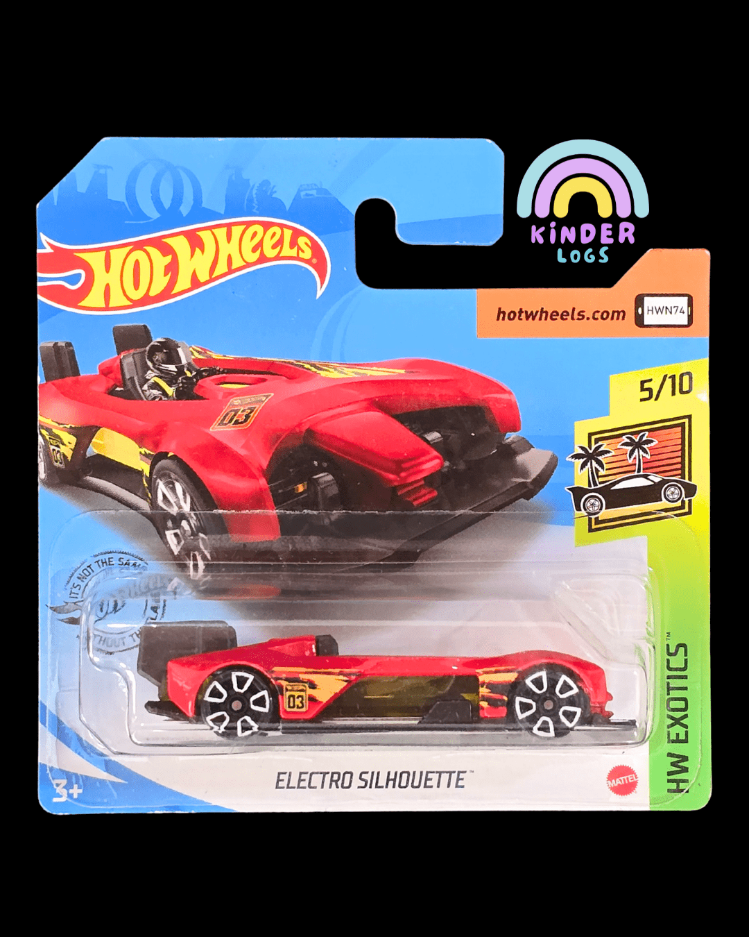 Hot Wheels Electro Silhouette - Red (2018 Short Card) - Kinder Logs