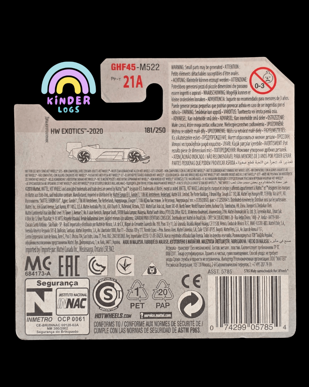Hot Wheels Electro Silhouette - Red (2018 Short Card) - Kinder Logs