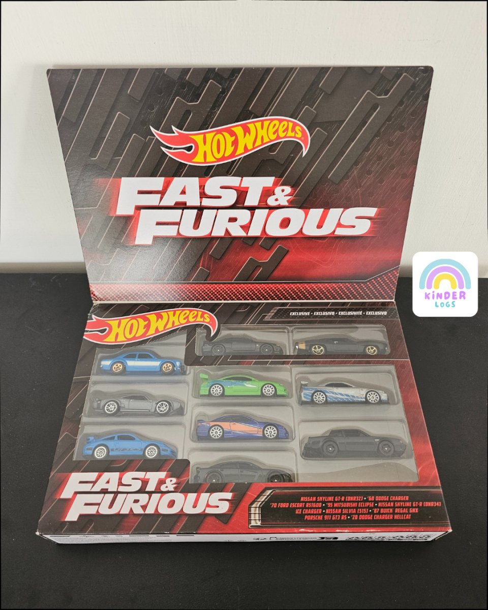 Hot Wheels Fast and Furious 10 Cars Pack - Kinder Logs