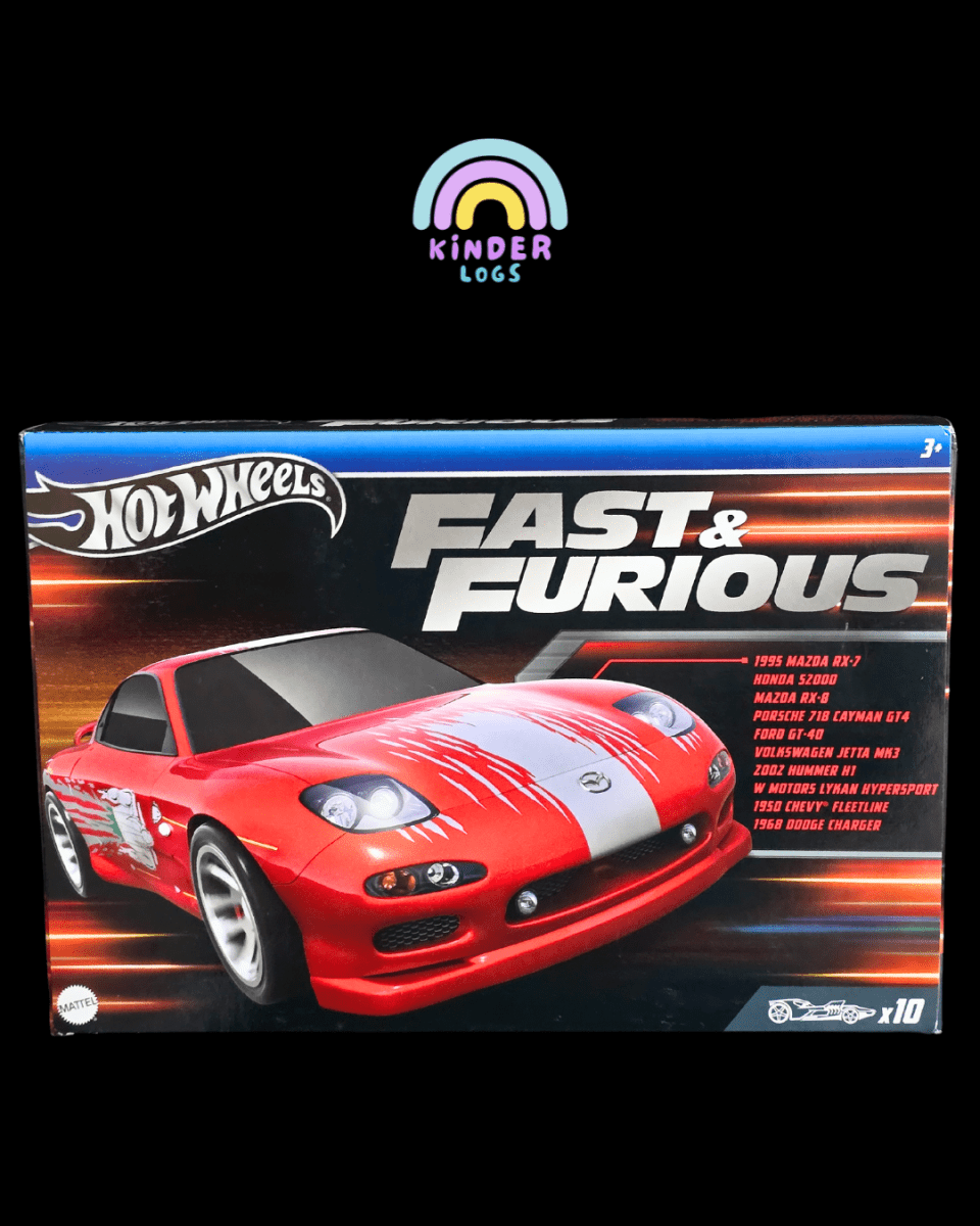 Hot Wheels Fast and Furious 10 Cars Pack (Imported) - Kinder Logs