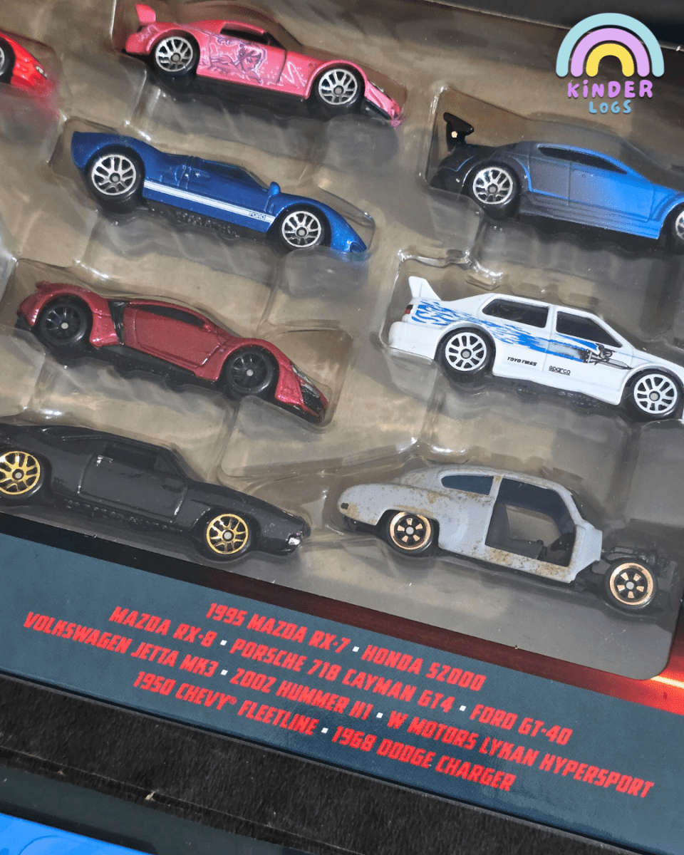 Hot Wheels Fast and Furious 10 Cars Pack (Imported) - Kinder Logs