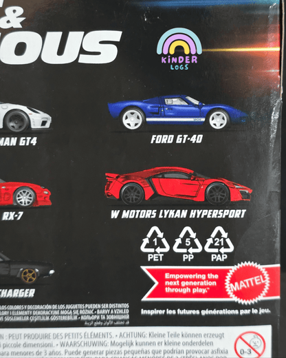 Hot Wheels Fast and Furious 10 Cars Pack (Imported) - Kinder Logs