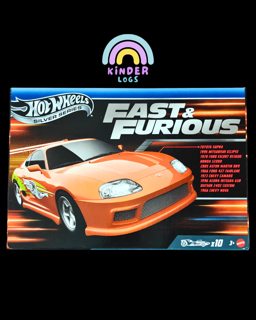 Hot Wheels Fast and Furious 10 Cars Pack (Silver Series - Imported) - Kinder Logs