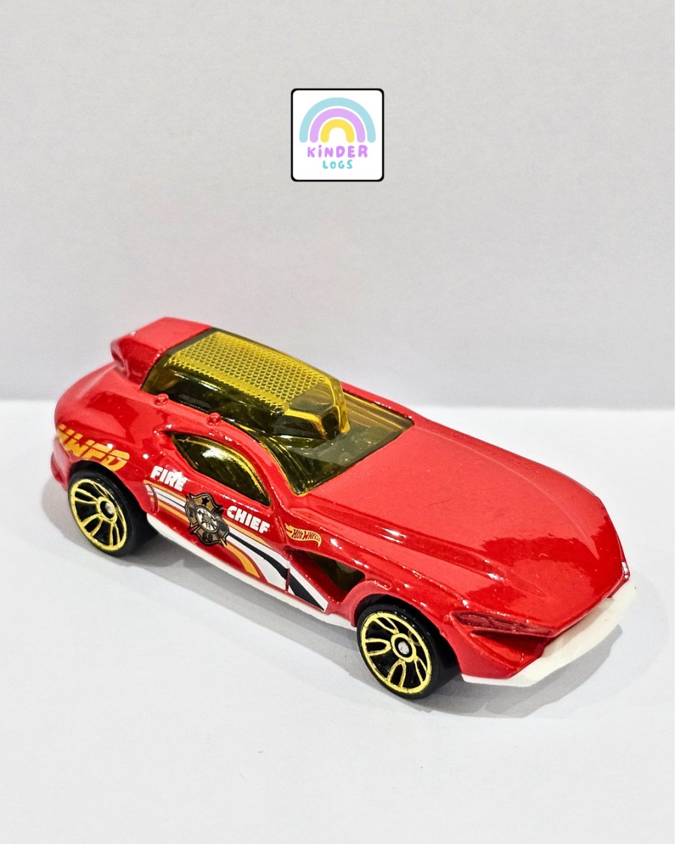 Hot Wheels Fast Master Fire Chief Car (Uncarded) - Kinder Logs