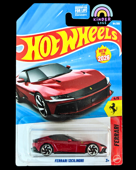 Hot Wheels Ferrari 12Cilindri - Red (Imported - Guaranteed For Life) - Kinder Logs