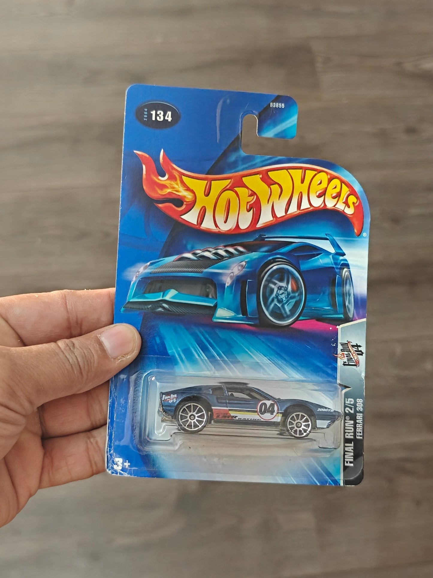 Hot Wheels Ferrari 308 - Collector No. 134 Final Run (Rare 2003 Card) - Kinder Logs