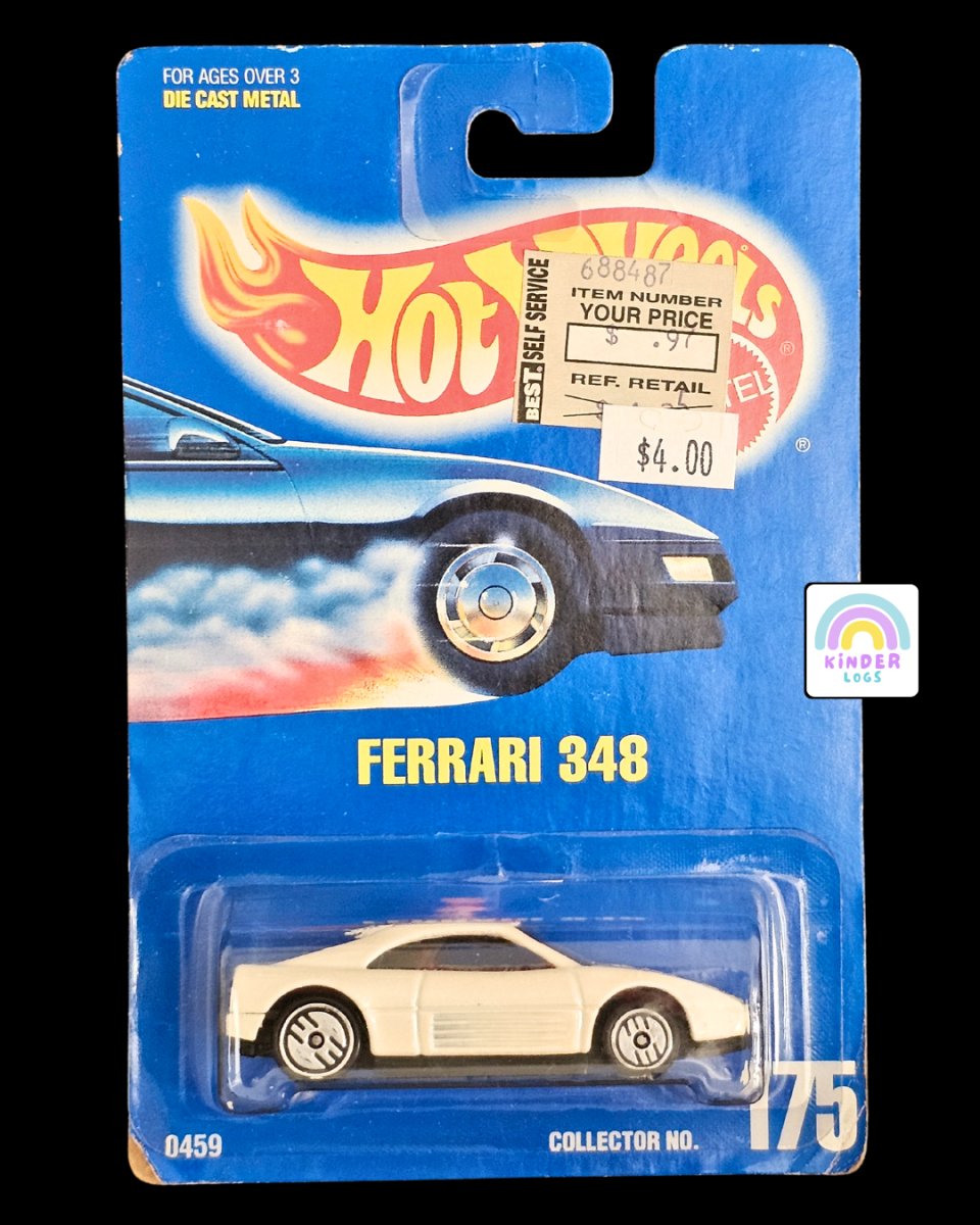 Hot Wheels Ferrari 348 - White Color (Collector #175) - Kinder Logs