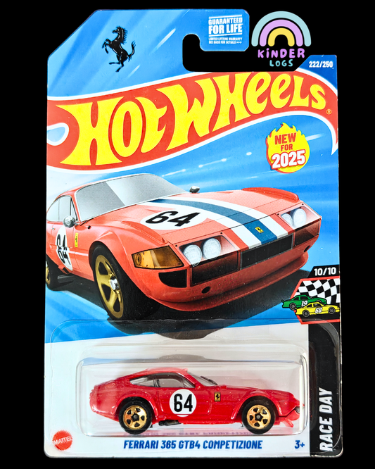 Hot Wheels Ferrari 365 GTB4 - Red (Imported - Guaranteed For Life) - Kinder Logs