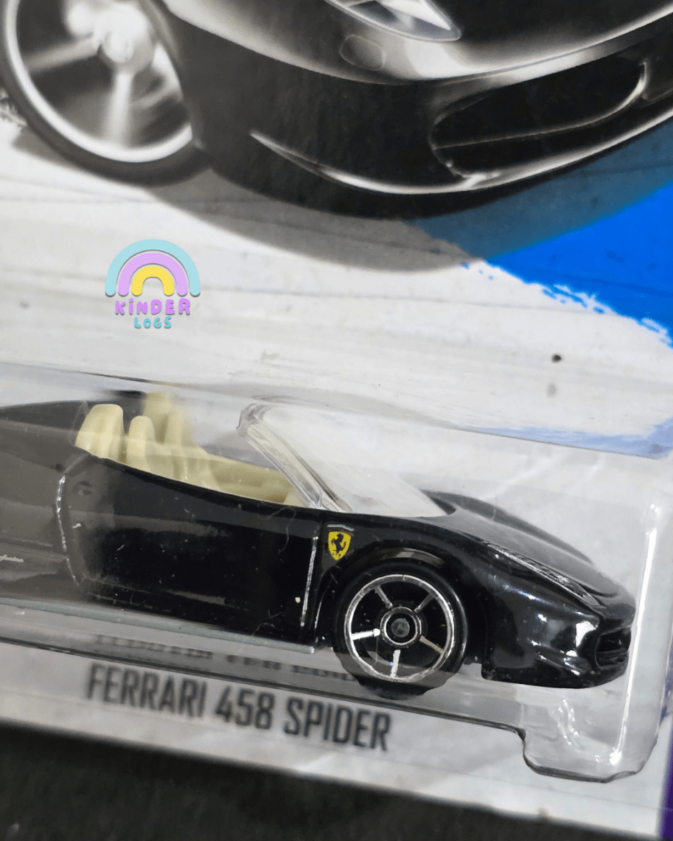 Hot Wheels Ferrari 458 Spider - Black (Imported) - Kinder Logs