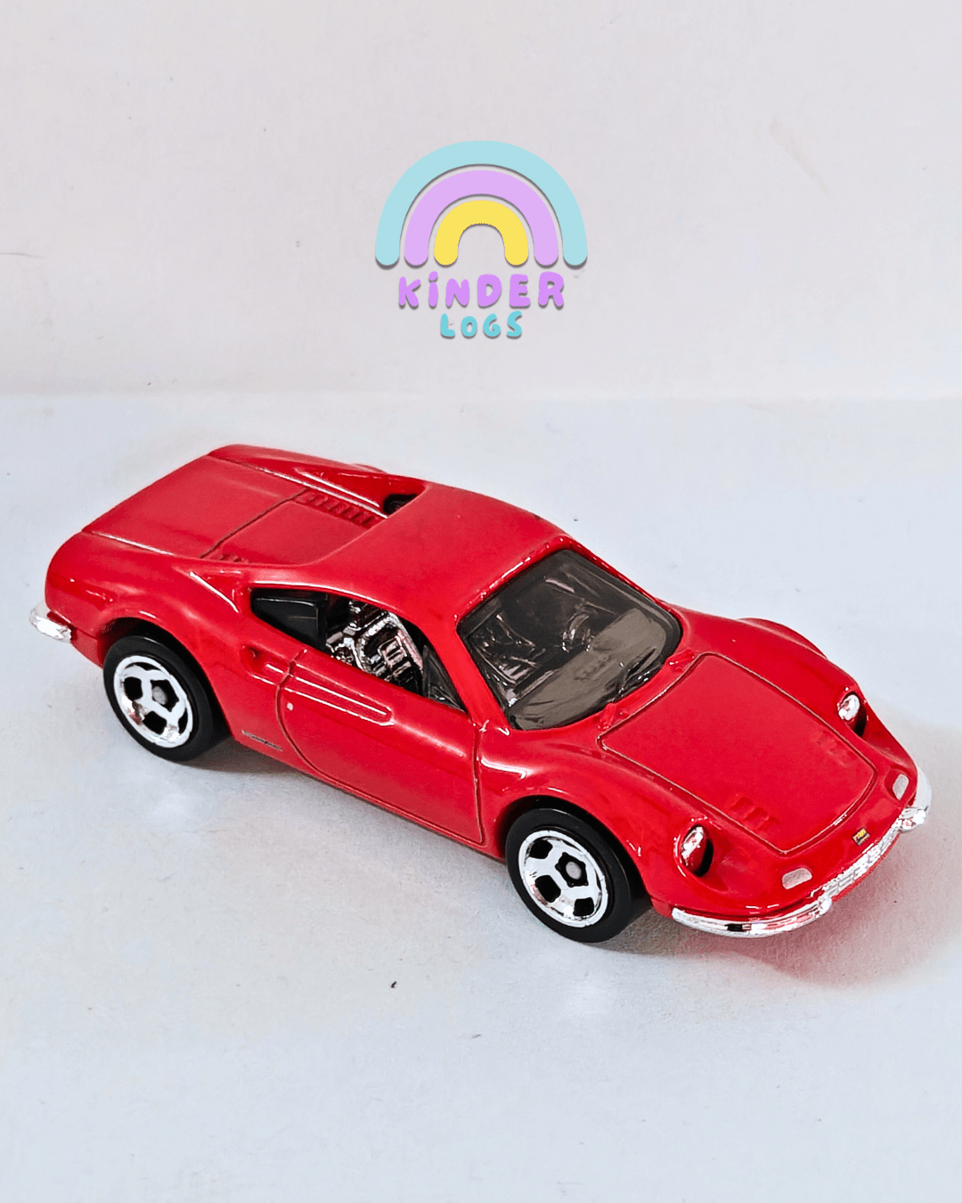 Hot Wheels Ferrari Dino 206 GT - Red (Uncarded - New) - Kinder Logs