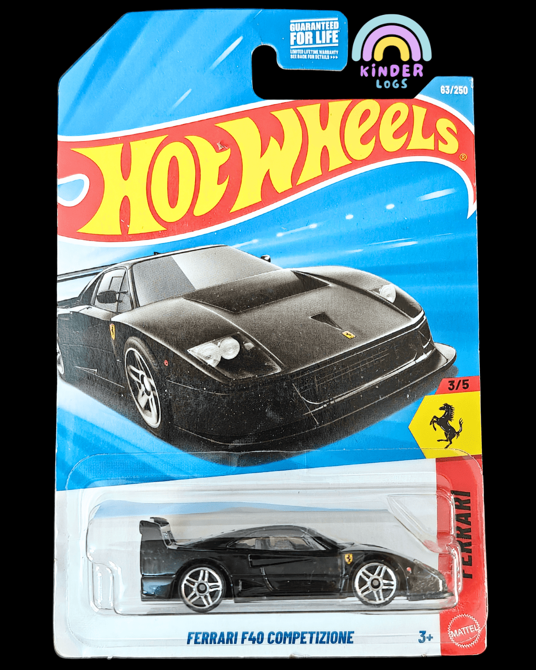 Hot Wheels Ferrari F40 Competizione - Black (Imported) - Kinder Logs