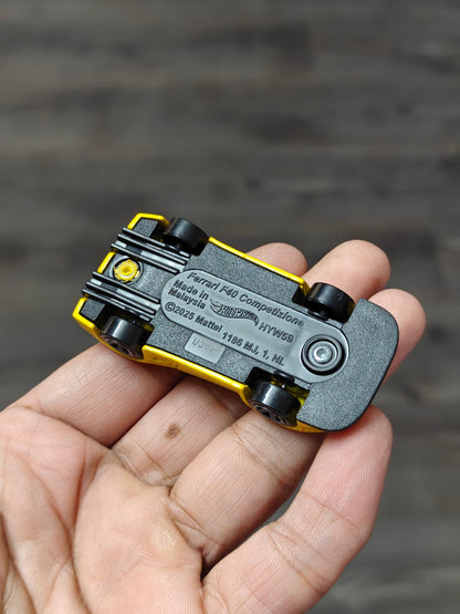 Hot Wheels Ferrari F40 Competizione - Yellow (Uncarded - New) - Kinder Logs