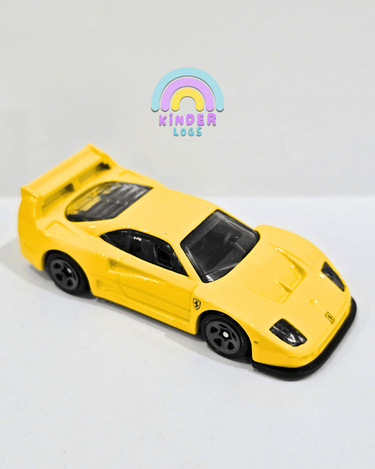 Hot Wheels Ferrari F40 Competizione - Yellow (Uncarded - New) - Kinder Logs