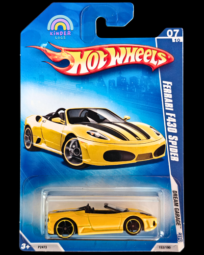 Hot Wheels Ferrari F430 Spider - Yellow (Imported) - Kinder Logs