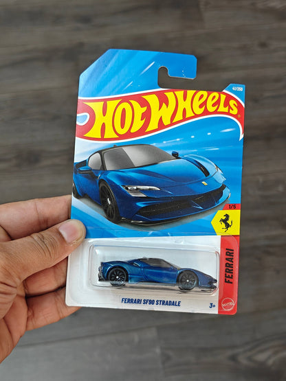 Hot Wheels Ferrari SF90 Stradale - Blue (Imported) - Kinder Logs