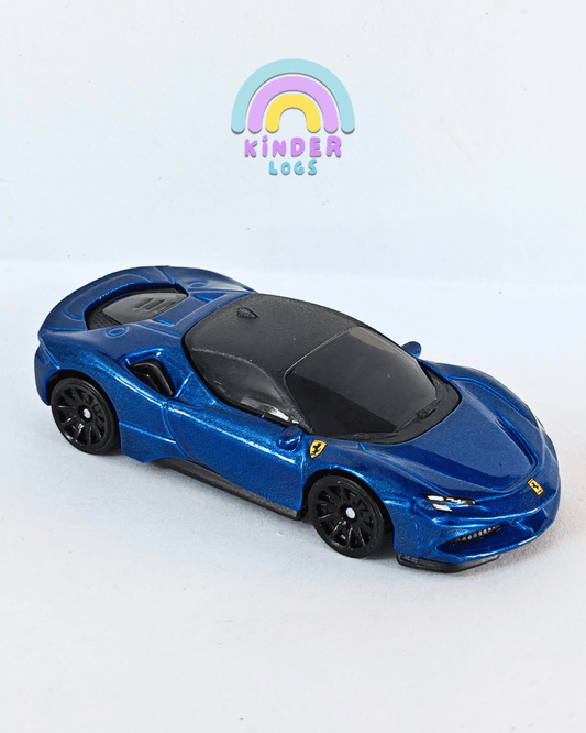 Hot Wheels Ferrari SF90 Stradale - Blue (Imported - Uncarded) - Kinder Logs