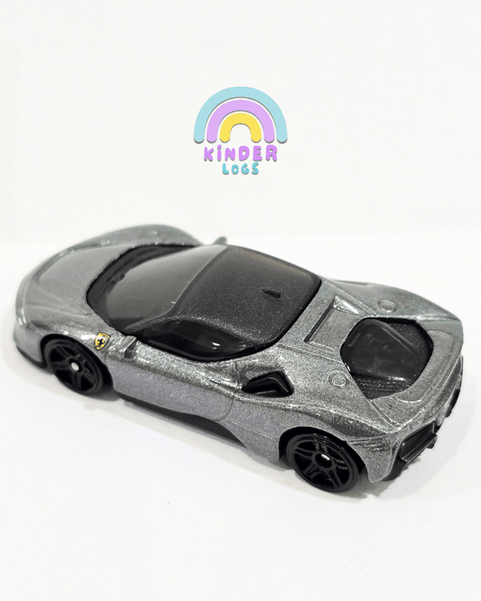 Hot Wheels Ferrari SF90 Stradale - Grey (Uncarded - New) - Kinder Logs