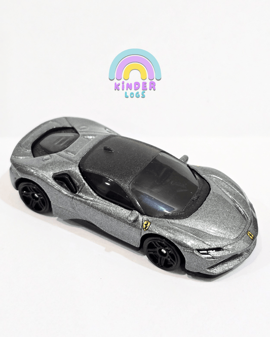 Hot Wheels Ferrari SF90 Stradale - Grey (Uncarded - New) - Kinder Logs
