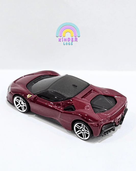 Hot Wheels Ferrari SF90 Stradale - Maroon (Uncarded) - Kinder Logs