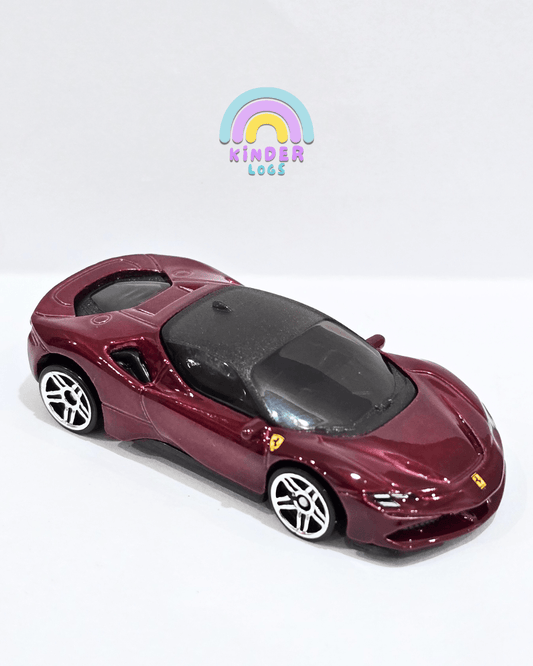 Hot Wheels Ferrari SF90 Stradale - Maroon (Uncarded) - Kinder Logs