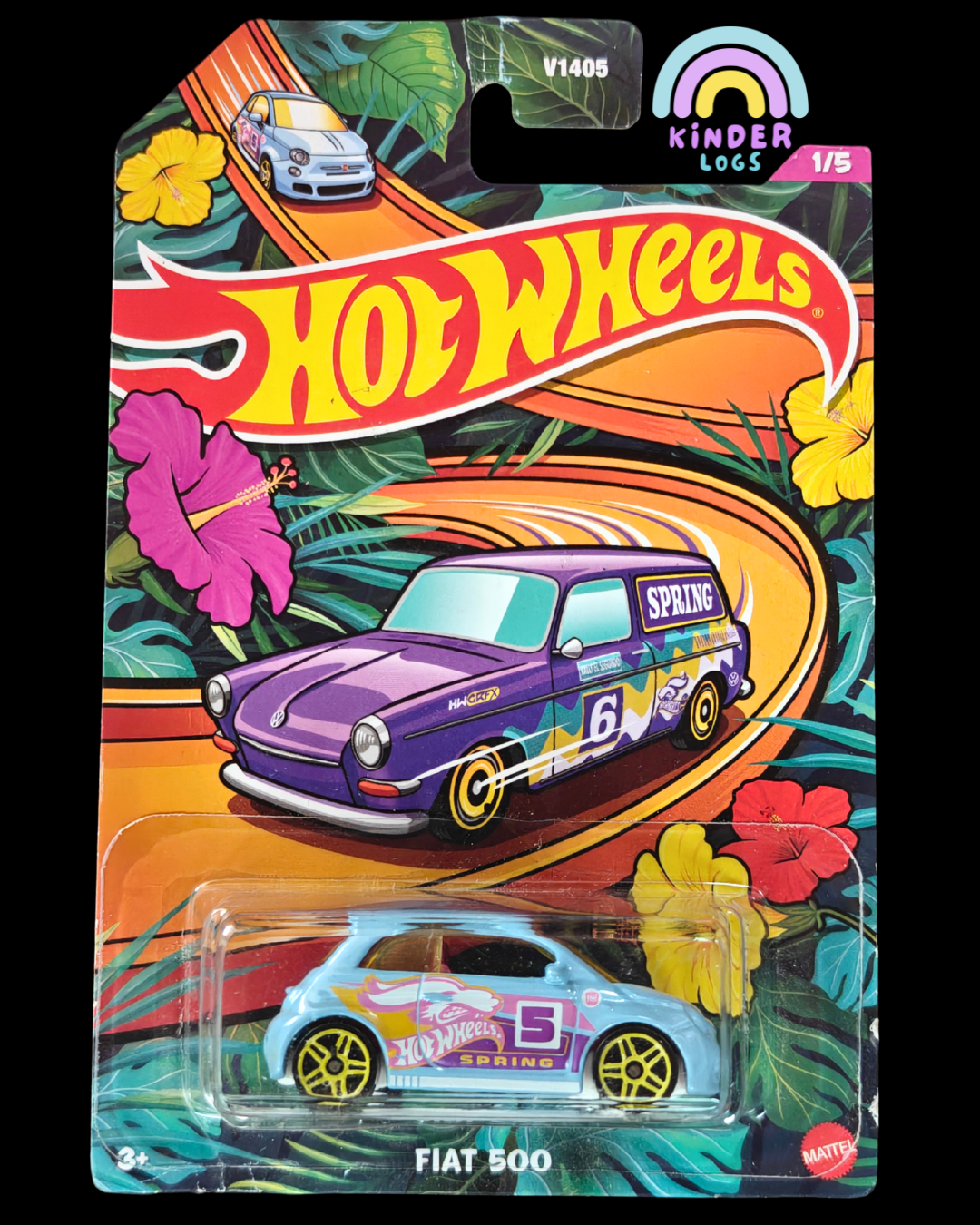 Hot Wheels Fiat 500 Art Card (Imported) - Kinder Logs